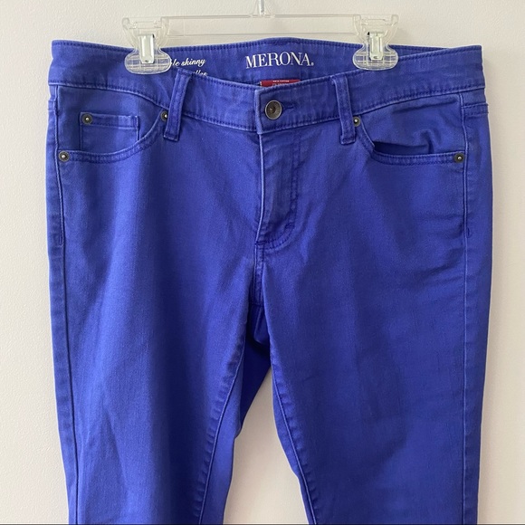 MERONA BLUE SKINNY ANKLE JEANS - Picture 6 of 7